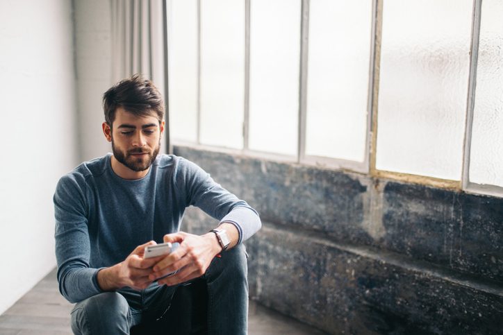 Young man chatting on the phone