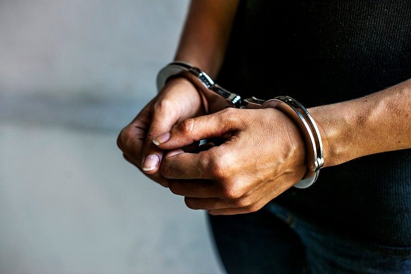 A man is arrested for drug possession.
